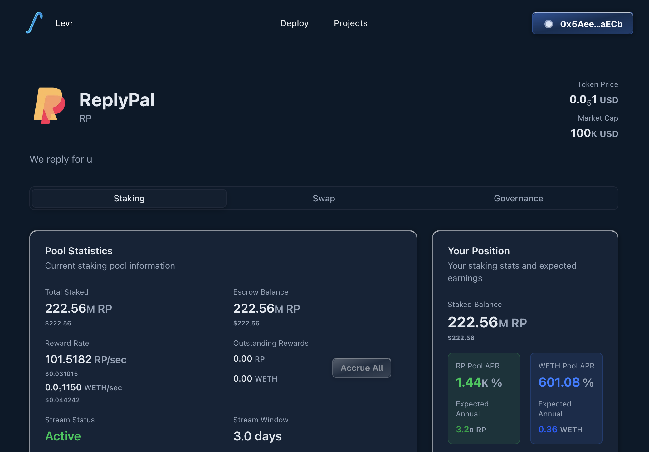 Staking Interface