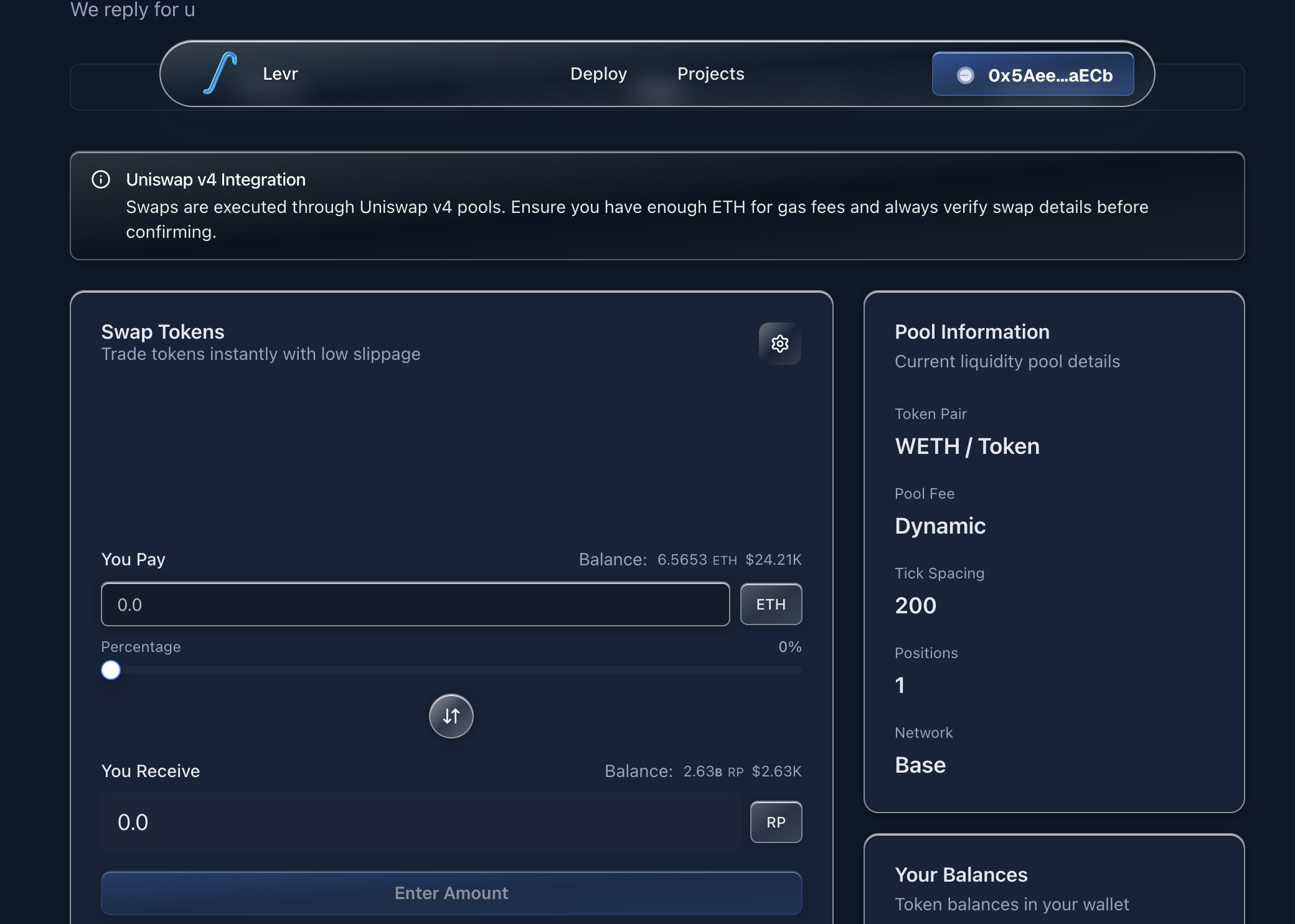 Swap Interface